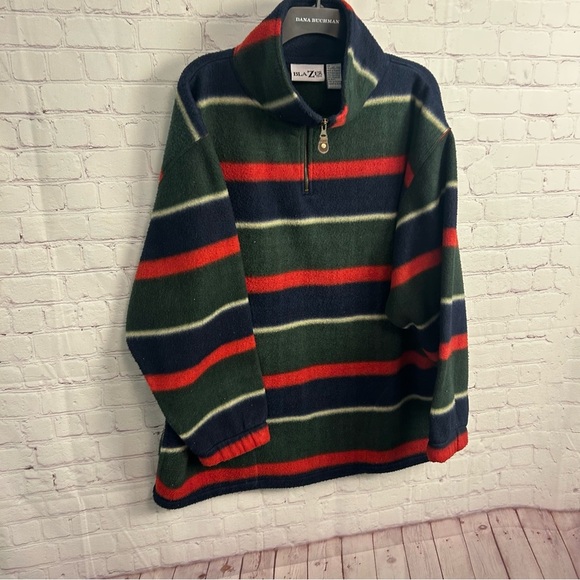 Vintage Preppy Blazer Firenze 1/4 zip colorful pullover men's size XL retro - Picture 8 of 8